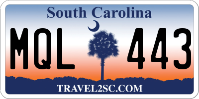 SC license plate MQL443