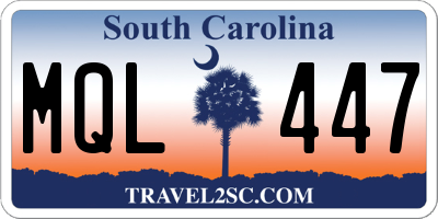 SC license plate MQL447