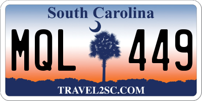 SC license plate MQL449