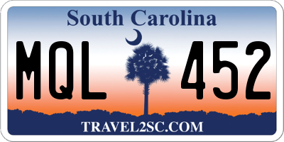 SC license plate MQL452