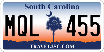 SC license plate MQL455