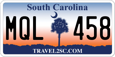 SC license plate MQL458