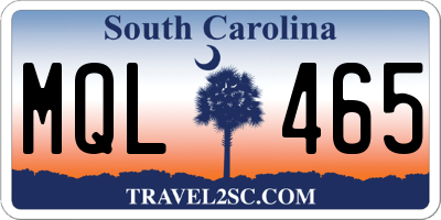 SC license plate MQL465