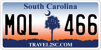 SC license plate MQL466