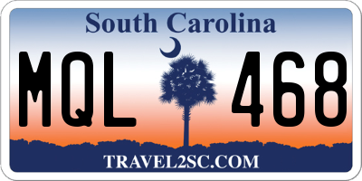 SC license plate MQL468
