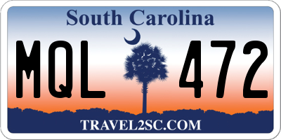 SC license plate MQL472