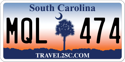 SC license plate MQL474