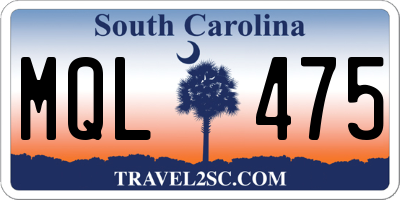 SC license plate MQL475
