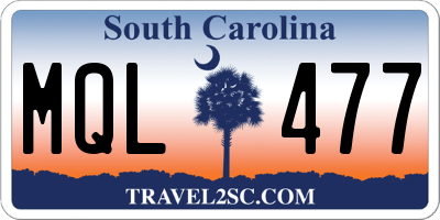 SC license plate MQL477