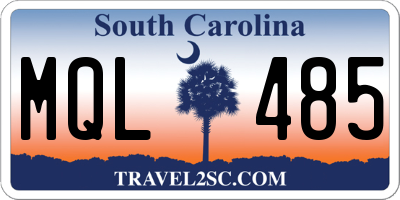 SC license plate MQL485