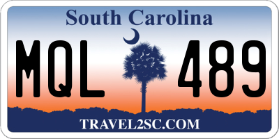 SC license plate MQL489