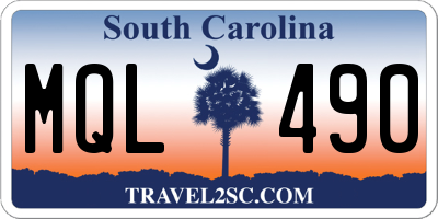 SC license plate MQL490