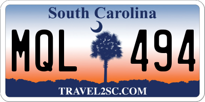 SC license plate MQL494