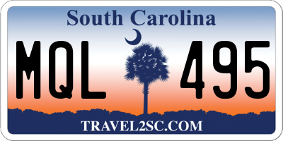 SC license plate MQL495