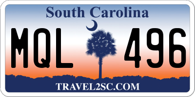 SC license plate MQL496