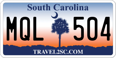 SC license plate MQL504