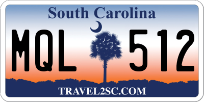 SC license plate MQL512