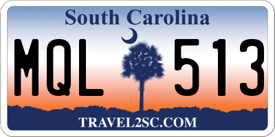 SC license plate MQL513