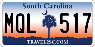 SC license plate MQL517