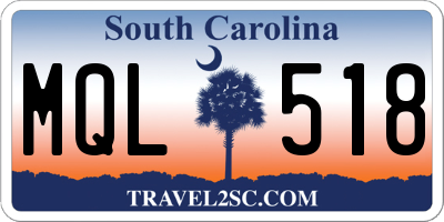 SC license plate MQL518