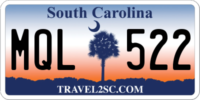 SC license plate MQL522