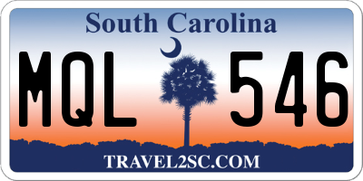SC license plate MQL546