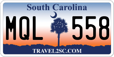 SC license plate MQL558