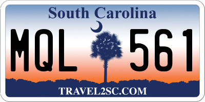 SC license plate MQL561