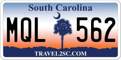 SC license plate MQL562