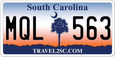 SC license plate MQL563