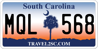 SC license plate MQL568