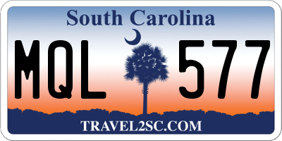 SC license plate MQL577