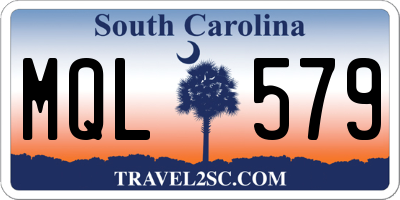 SC license plate MQL579