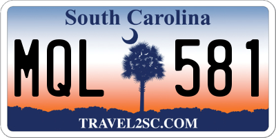 SC license plate MQL581
