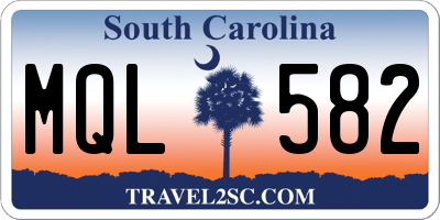 SC license plate MQL582