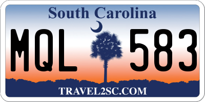 SC license plate MQL583