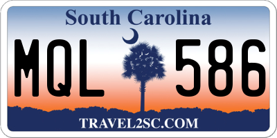 SC license plate MQL586