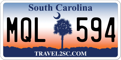 SC license plate MQL594
