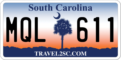 SC license plate MQL611