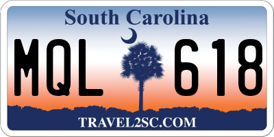 SC license plate MQL618