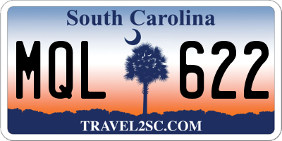 SC license plate MQL622