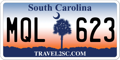 SC license plate MQL623