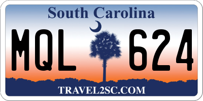 SC license plate MQL624