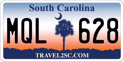 SC license plate MQL628