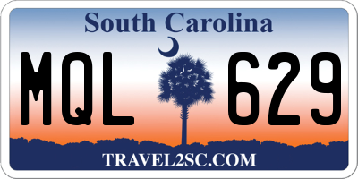 SC license plate MQL629