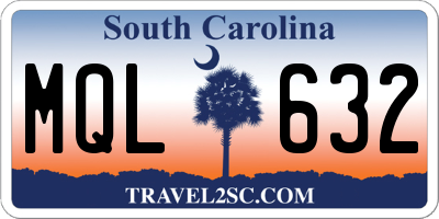 SC license plate MQL632