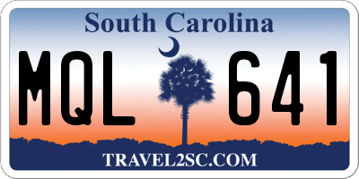 SC license plate MQL641