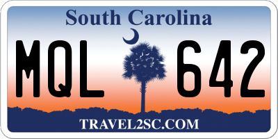 SC license plate MQL642