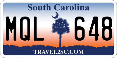 SC license plate MQL648