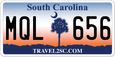 SC license plate MQL656